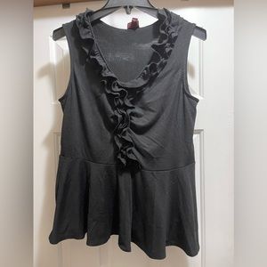 Merona XL ruffle detail black tank